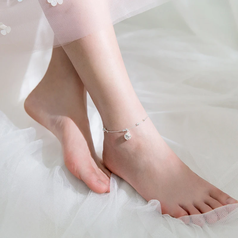 Modian минимализм колокол бaльнaя ножной браслет для женщин Аутентичные 925