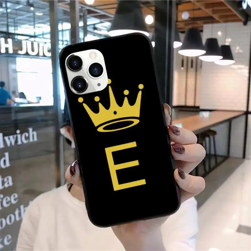 

Funny gold crown letters Phone Case for iPhone 11 12 pro XS MAX 8 7 6 6S Plus X 2020 XR Mini