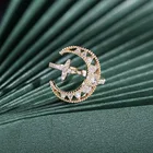 Кольцо женское, открытое, в стиле ретро, в форме звезды, Луны