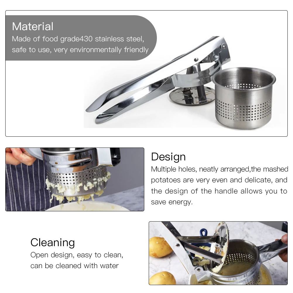 

Stainless steel potato press vegetable fruit potato grinder rice miller pressure cooking household kitchen tools