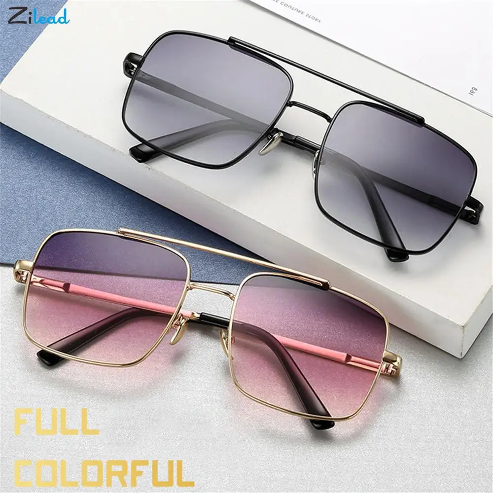 

Zilead Sunglasses Oversize Square Sunglasses New Fashion Lady Sunglasses Square Metal Frame Glasses Beach Women Sunglasses UV400