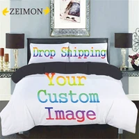 zeimon 3d printed custom bedding set polyester home textiles twin queen size 23pcs duvet cover sets with blackgrey backside