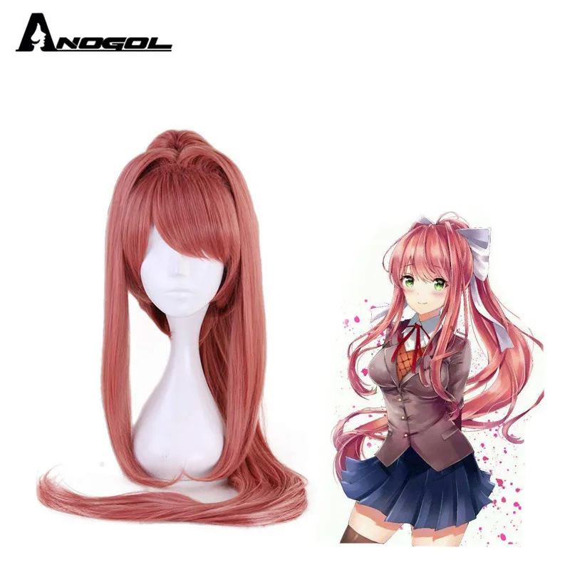 ANOGOL Monika Doki Literature Club Yuri Sayori DDLC высокотемпературные волосы синтетические Косплей