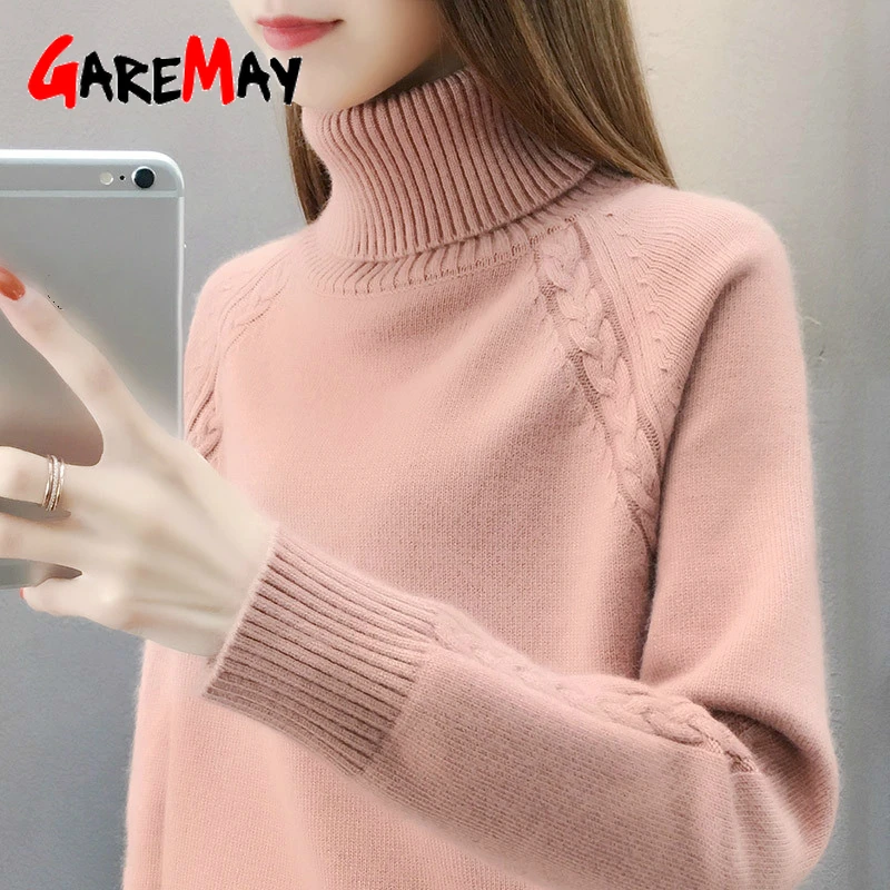 Женский свитер с высоким воротом Осенний свободный капюшоном Осень-зима 2020 |