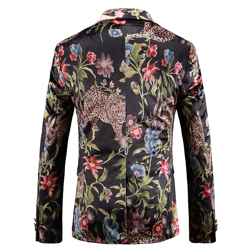 Shenrun мужской блейзер с цветочным рисунком модный леопардовый узор повседневные