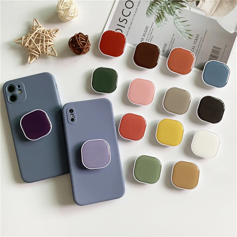 

Luxury Solid Color Pocket Socket for Phones Finger Ring Holder Stand For iPhone Xiaomi Support Telephone Mobilephones Grip