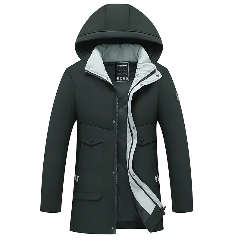 ICPANS размера плюс XXXL 4XL зимняя длинная Мужская парка с капюшоном водонепроницаемая Повседневная Pacthwork зимняя куртка мужская обычная теплая на молнии