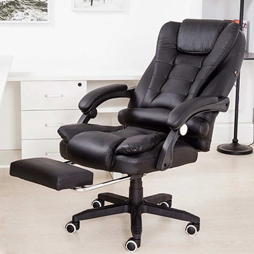 

Office Boss Chair PU Leather Rotatable Lift Massage Chair With Footrest Household Reclining Chair Ergonomic Computer Armchair