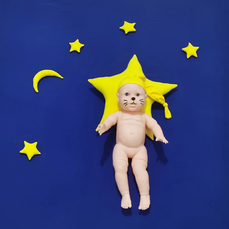

40JC 2/7 Pcs Baby Posing Stars Pillow Hat Set Newborn Photography Props for Infants Photo Shooting