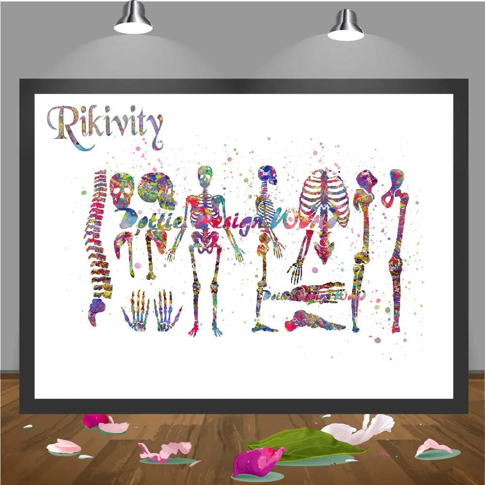 Рисунок на холсте Rikivity Картина с изображением медицинского человеческого тела и