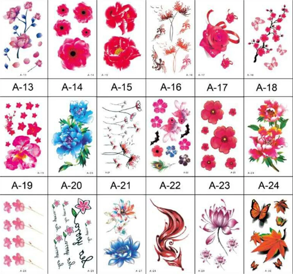 

10PCS Cute Water Transfer Tattoos Body Art Makeup Cool Waterproof Girl Stickers New Design
