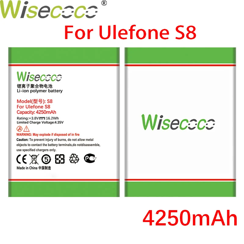 

WISECOCO 4500 мАч S7 Батарея для Ulefone S7 мобильный телефон в наличии Высокое качество Батарея + номер для отслеживания