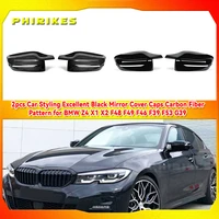 for bmw 3 series g20 g21 2019 2020 blackcarbon fiber look rearview mirror caps car door wing mirror cover replacement