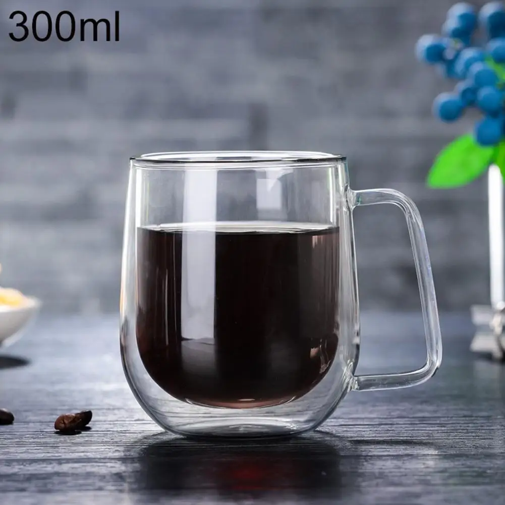 

300ml Double Wall Heat Resistant Glass Tea Cup Milk Juice Coffee Drinking Insulation Mug Transparent Drinkware For Friends Gift