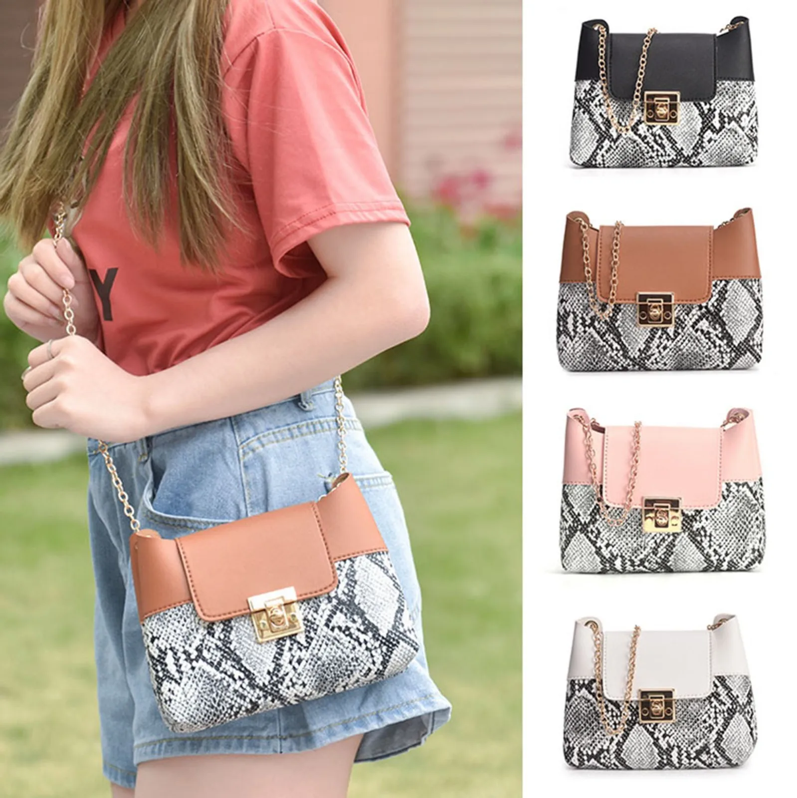 

2021 New Fashion Metal Buckle One-shoulder Bag Women's Messenger Bag All-match Small Change Mobile Phone Crossbody Bags #4