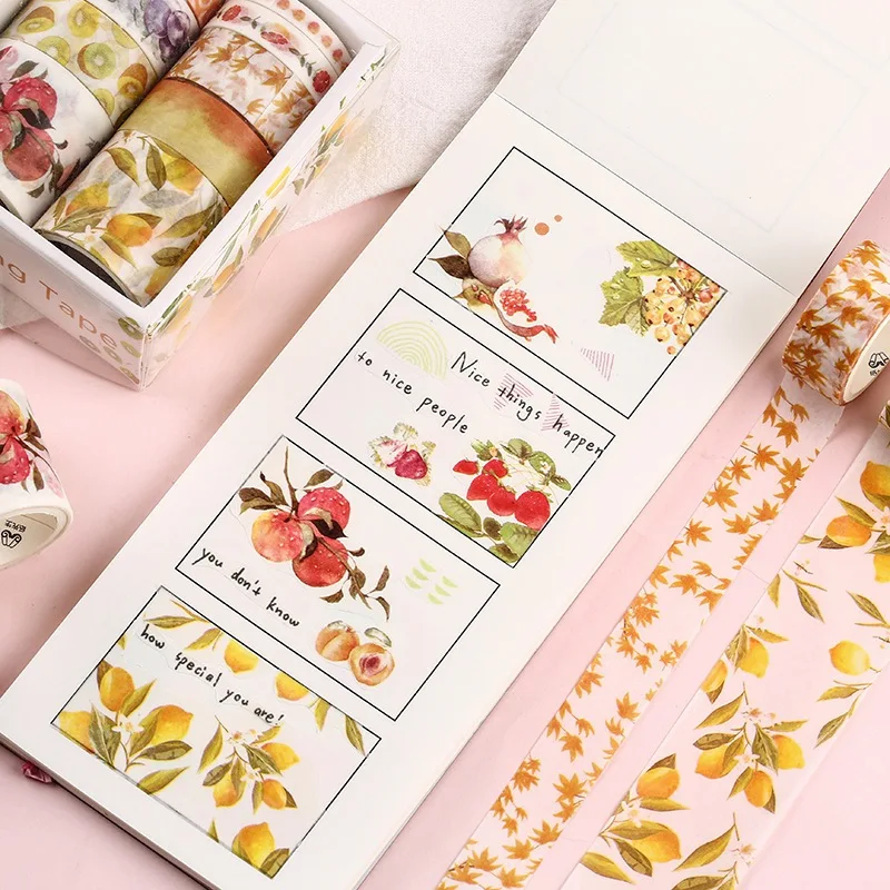 

10 Rolls Fresh Flower Scrapbook Stickers Adhesive Stationery Paper Tape DIY Album Scrapbooking Diary Planner Decor Label For Kid