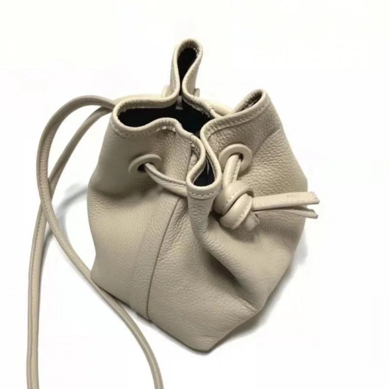 

High Quality Womens Genuine Leather Handbag Armpit Design Shoulder Bag Cowhide Soft Handle Crossbody Bags Fashion Bucket bag