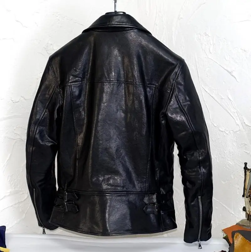 

JCHB 2021 Genuine Leather Jacket Man Real Sheepskin Coat Biker Jacket for Men Plus Size 4xl Spring Chaqueta Cuero Hombre Pph394