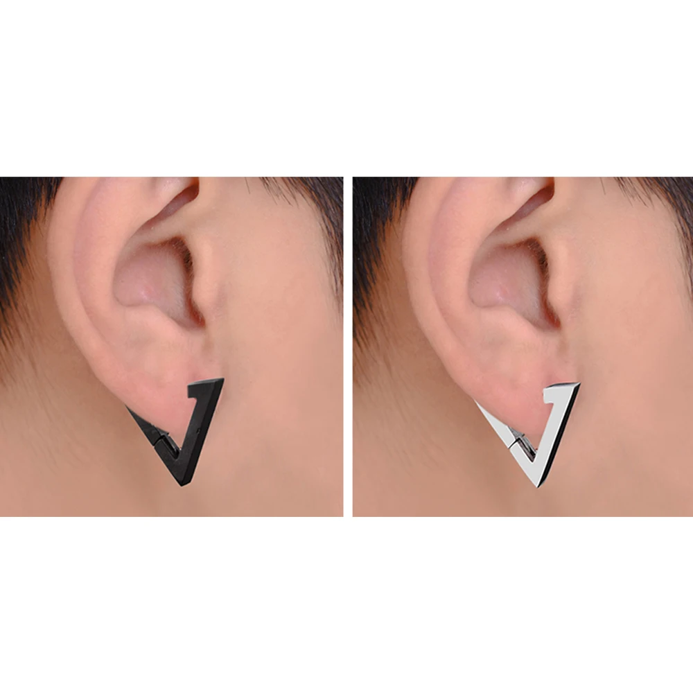 1 пара панковские геометрические треугольники серьги гвоздики для мужчин и