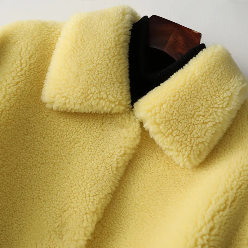 High Quality Winter Genuine Leather Plus Size Long Sleeve Outerwear for Women Casual Long Wool Overcoat White Sky Blue Fur Coat