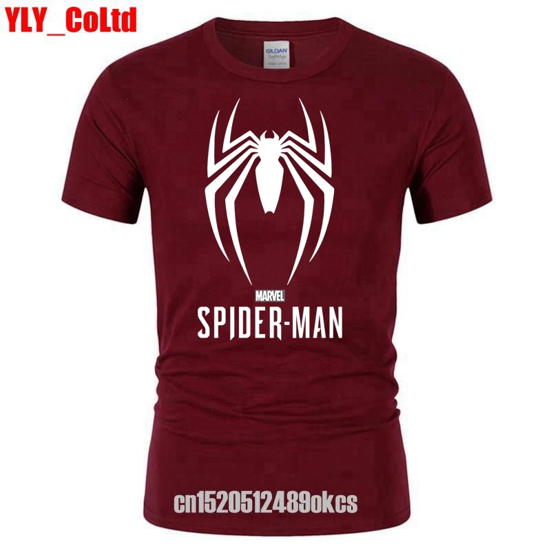 Бренд Marvel Человек паук видеоигра игровые мужские футболки крутая Мужская