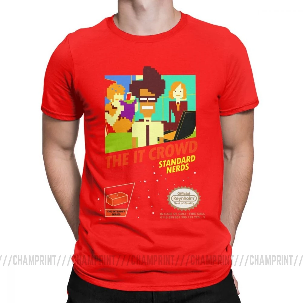 The It Crowd Nes 8 Bit футболки игровые зануды забавные гики компьютерные технологии ТВ шоу мужские футболки винтажные футболки подарок идея одежда - Цвет: Красный