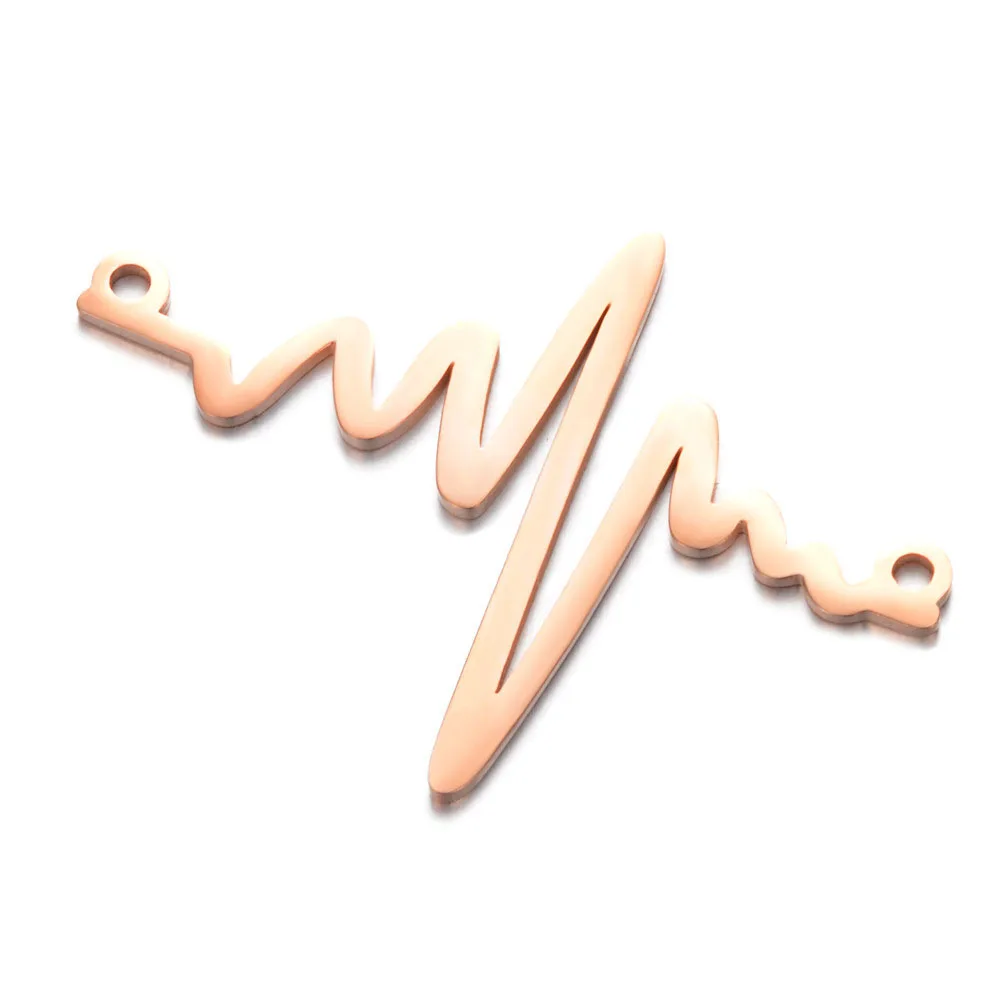 Зеркальная полировка нержавеющая сталь ЭКГ Пульс Шарм Подвеска Ожерелье с