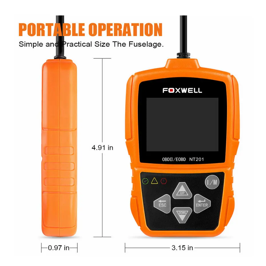 Foxwell NT201 OBD2 EOBD может сканер автомобильный код считыватель сканер диагностический инструмент автомобильный OBDII OBD 2 сканер