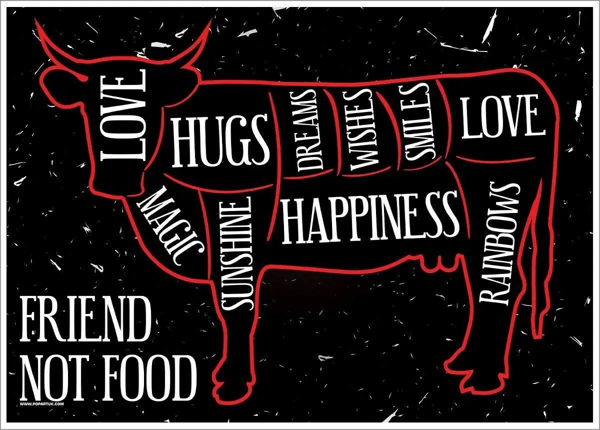 

Mini Poster Friend Not Food Vegan Vegetarian Metal Tin Sign Wall Decor Vintage Office Home Decor Gifts Best Decor Gift Id