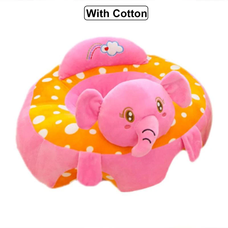 With cotton 02 Детский чехол для дивана с героями мультфильмов, детский стульчик для кормления, диван, кожа, Детский плюшевый стульчик, поддержка детей, учатся сидеть, тренировка, плюшевая игрушка - Цвет: With cotton 02