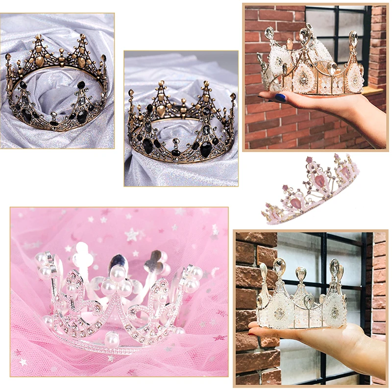 Женская тиара ручной работы QIANAOPink свадебная диадема с золотым жемчугом