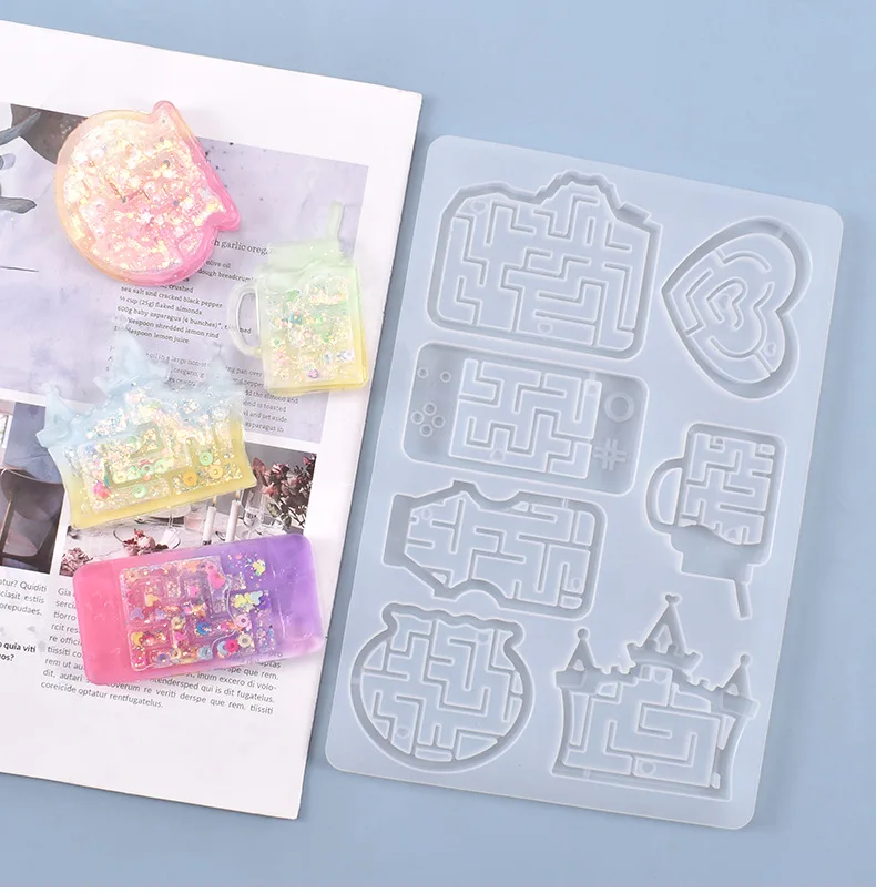 

1 PCS DIY Crystal Epoxy Mold Quicksand Full-page Set-up Jewelry Silicone Mold