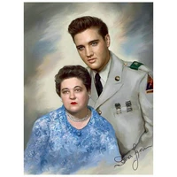 5d diy full roundsquare diamond painting elvis presley with mother cross stitch mosaic rhinestones embroidery crafts