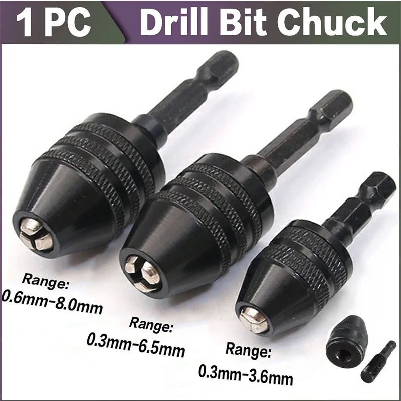 

Hot New Adapter Converter Keyless Drill Chuck Quick Change Tool Hex Shank Keyless Drill Chuck Screwdriver Impact Driver Adaptor