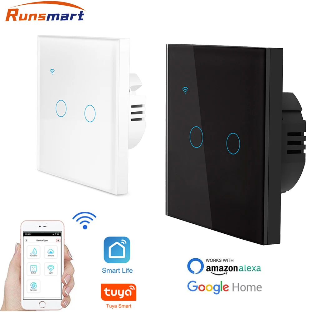 Настенный выключатель беспроводной Wi-Fi светильник ключатель света 2 банды