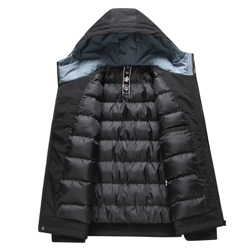 Мужская зимняя куртка-парка с карманами Повседневная Уличная куртка большого