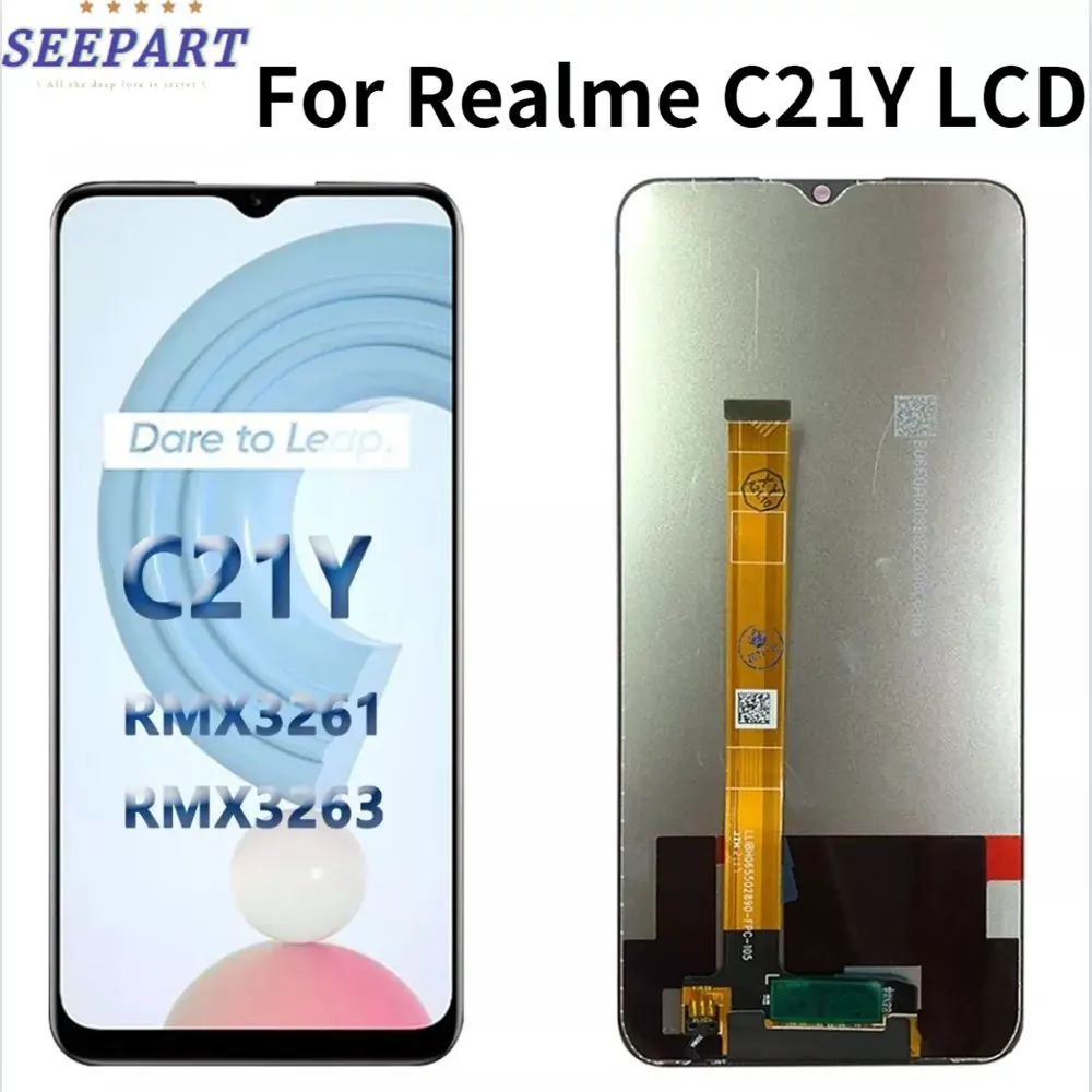 

Оригинальный сенсорный ЖК-экран для Oppo Realme C21Y, дигитайзер, полная сборка, замена для Realme C21Y LCD RMX3261, экран