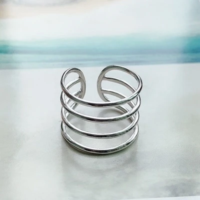 Ретро Винтажные Ювелирные изделия серебряного цвета Многослойные кольца для