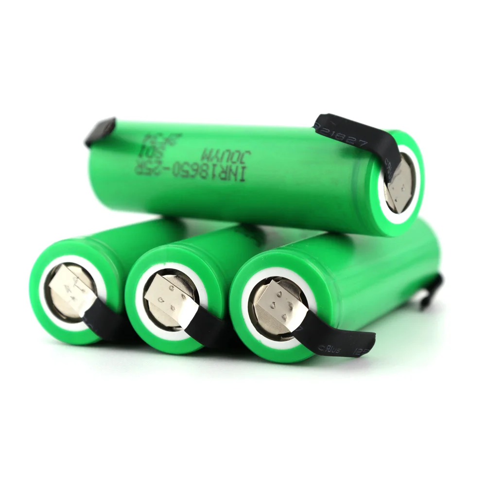 

INR18650 25R 1865 2500mAh 3.7V 18650 Battery Lithium Rechargeable Batteries High Discharge 20A Power Cell (Welding Nickel)