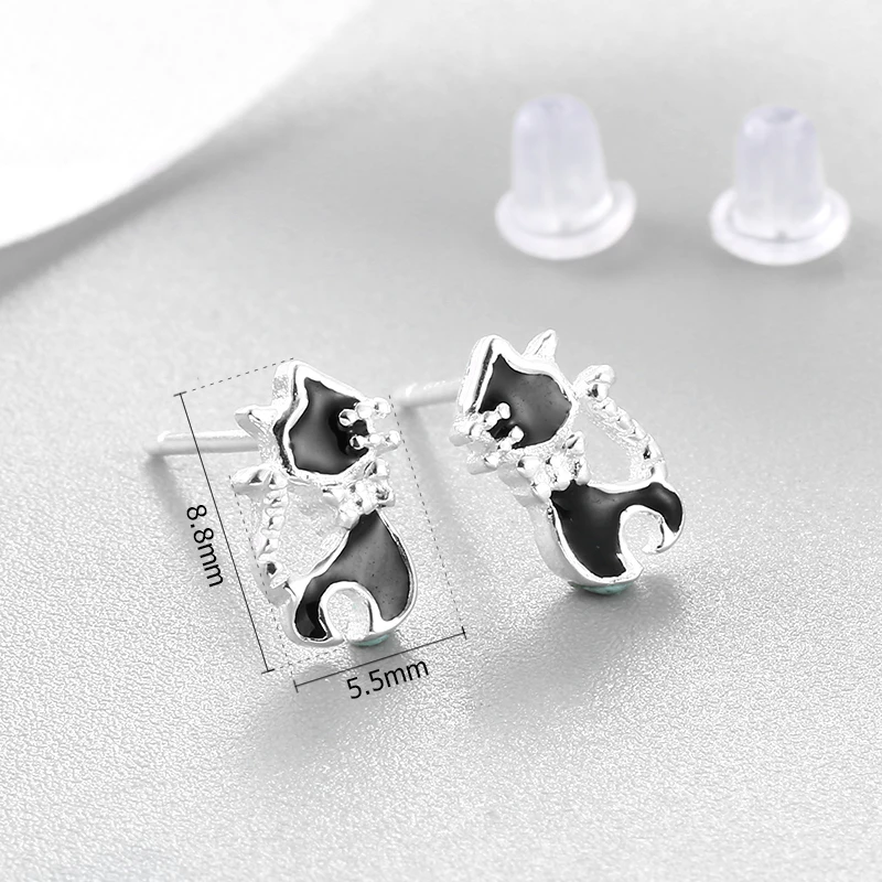 Распродажа подлинные серьги гвоздики из стерлингового серебра 925 пробы с черным