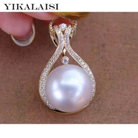 yikalaisi 925 sterling silver pendants fine jewelry for women 10 11mm oblate natural freshwater pearl pendants necklaces