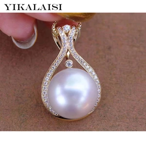 YIKALAISI 925 Sterling Silver Pendants Fine Jewelry For Women 10-11mm
Oblate Natural Freshwater Pearl Pendants Necklaces