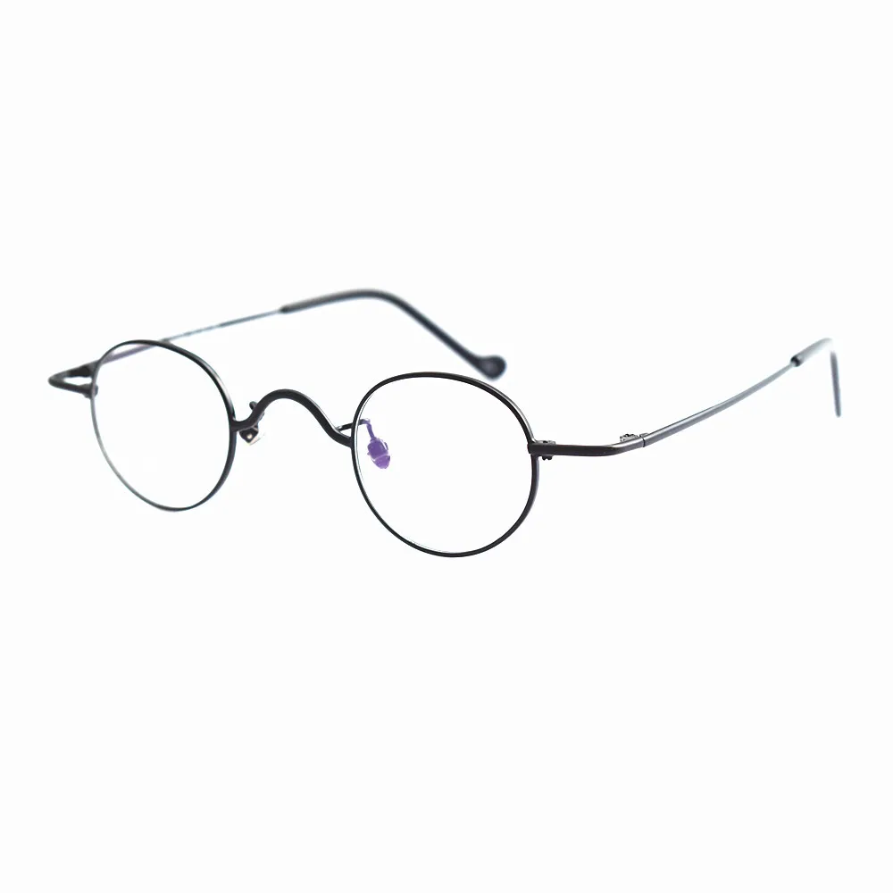 Титановые маленькие круглые очки с полным ободком винтажные для чтения ручной