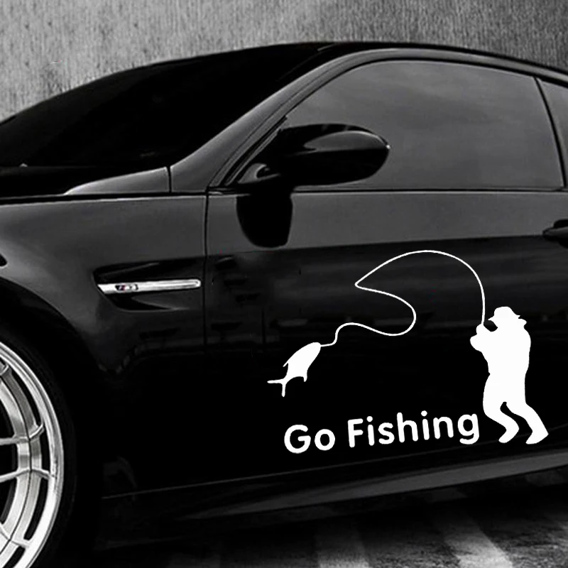 

Car Stickers Go Fishing Tyling Funny Auto Vinyl Fisherman Boat Decals Waterproof Decoration Personalise Exterior Accessories 1PC