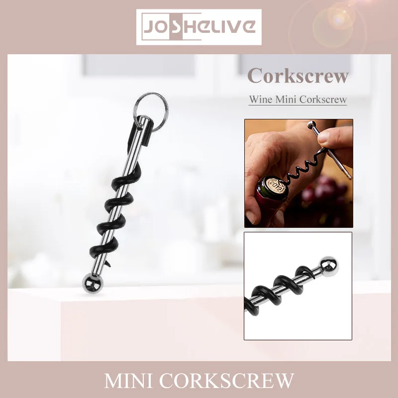 

Mini Wine Beer Bottle Red Wine Bottle Corkscrew Beer Creative Multifunctional Stainless Steel Keychain Key Ring Bottle Opener