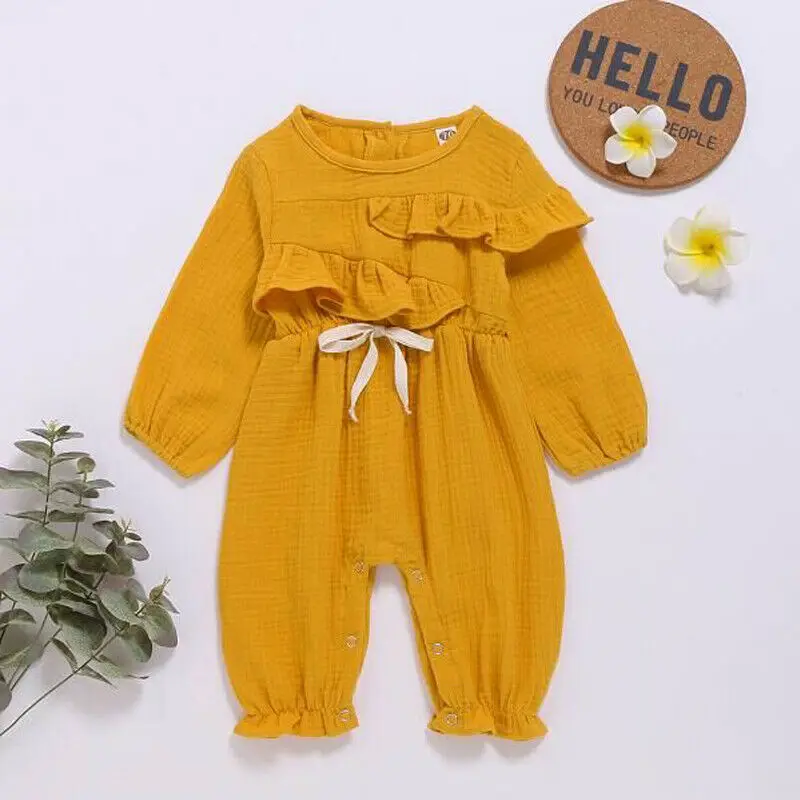 

Комбинезон для новорожденных из хлопка и льна, демисезонный