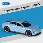 1:36 Porsches Taycan Turbo S Coupe модель автомобиля из сплава, литые металлические игрушки, модель спортивного автомобиля, коллекционная детская игрушка в подарок