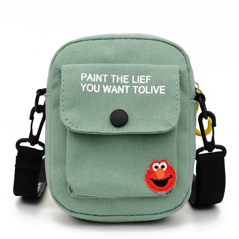 

2021 New Fashion One-shoulder Handbag Trendy Cute Square Bag Japanese Harajuku Style Female Bag Sesame Street Messenger Bag