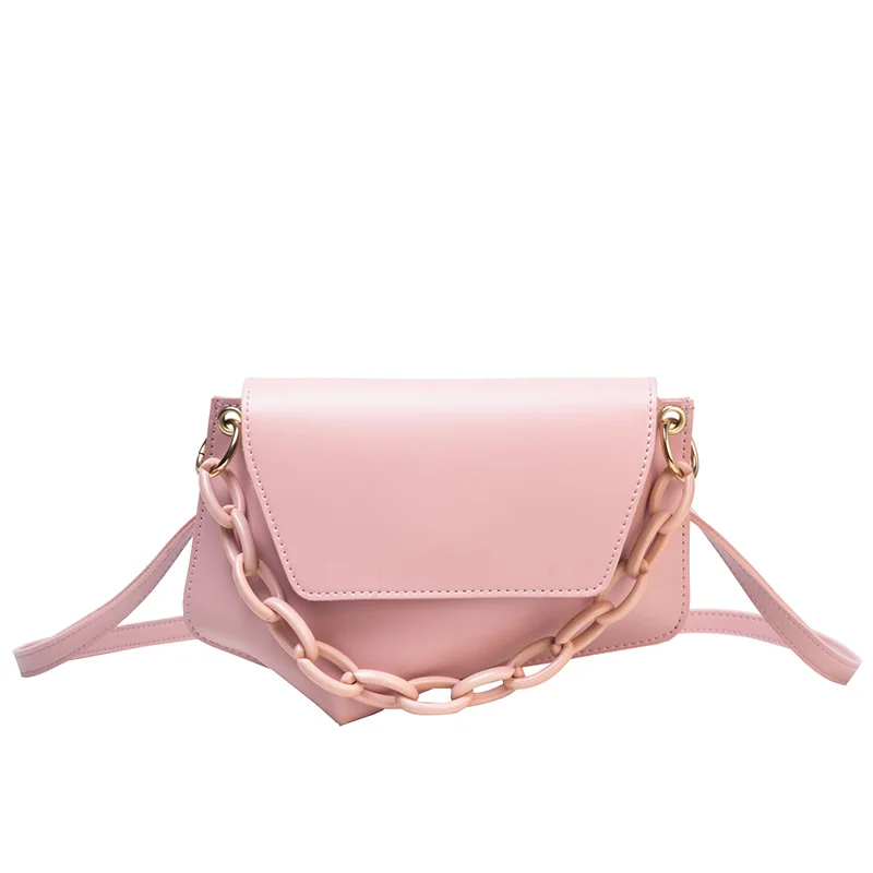 

Irregular Shape PU Leather Crossbody Bags For Women 2020 Chain Fashion Shoulder Messenger Bag Lady Simple Travel Bag