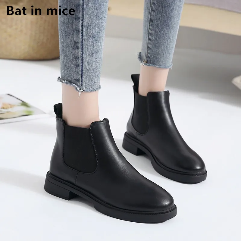 Новинка женские зимние ботильоны женская обувь без шнуровки ботинки черного